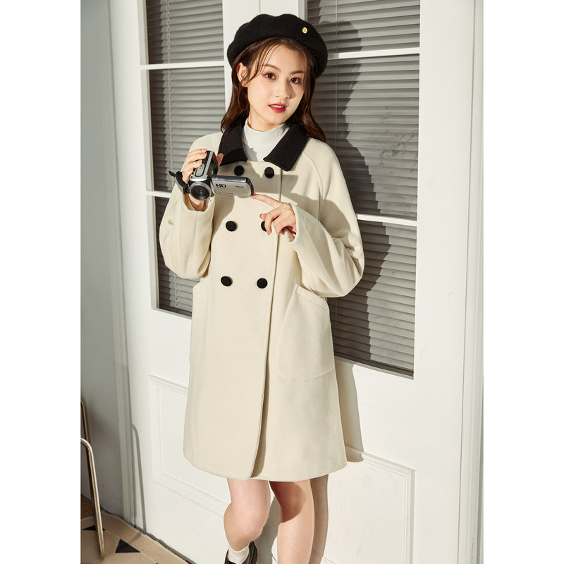 唐狮毛呢外套女长款2023年冬季新款气质高级感秋冬赫本风呢子大衣,女装/女士精品,毛呢外套,淘宝优惠券,粉丝福利购,淘宝优惠卷