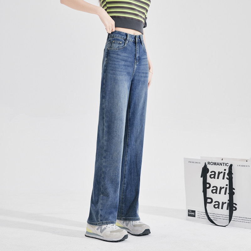 唐狮2026新款女装商场同款牛仔裤女修身直筒裤复古窄版显瘦裤子女