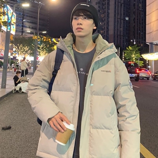 唐狮2025冬季新款男羽绒服连帽短款宽松韩版宽松潮流加厚保暖外套