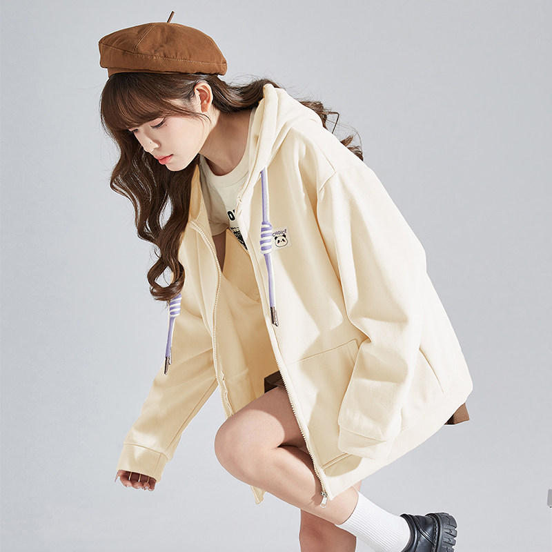 唐狮chic早春外套女上衣2026新款连帽开衫卫衣爆款韩系春秋休闲K