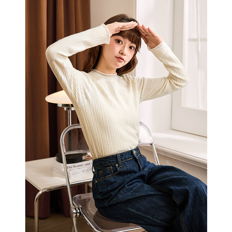 唐狮内搭打底衫女2026秋冬季新款白色长袖修身超好看高领针织衫