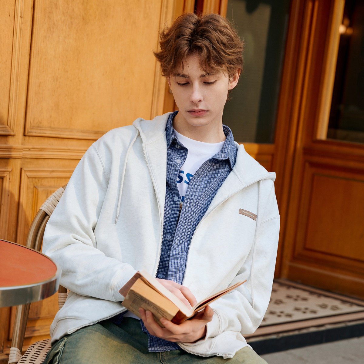 唐狮2026春季新款男士卫衣外套连帽浅米灰基础款宽松开衫外套美式,男装,夹克,淘宝优惠券,粉丝福利购,淘宝优惠卷