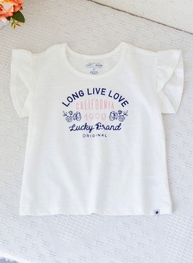 美单~2-7女童小宝宝字母短袖T恤中小童白色夏季短袖上衣柔软透气