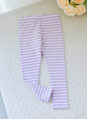 澳单~2-10女童宝宝纯棉弹力打底裤中小童春秋条纹长裤日常百搭