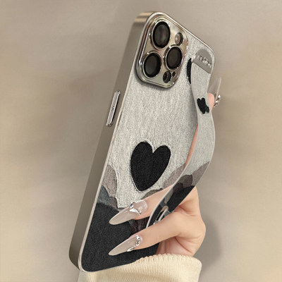 潮牌油画苹果保护套创意油画爱心