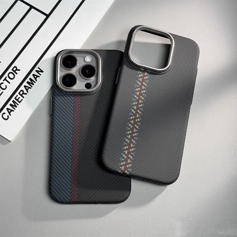 磁吸Magsafe碳纤维纹适用iPhone15pro苹果16手机壳17ProMax新款12凯夫拉纹13pro磨砂14防指纹por男16pm防摔套