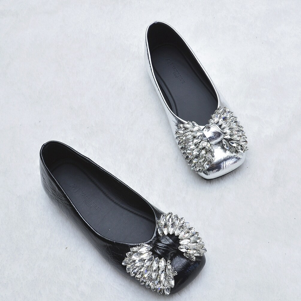 包邮2026新款外贸春季平底单鞋蝴蝶结豆豆鞋一脚蹬女鞋软底懒人鞋