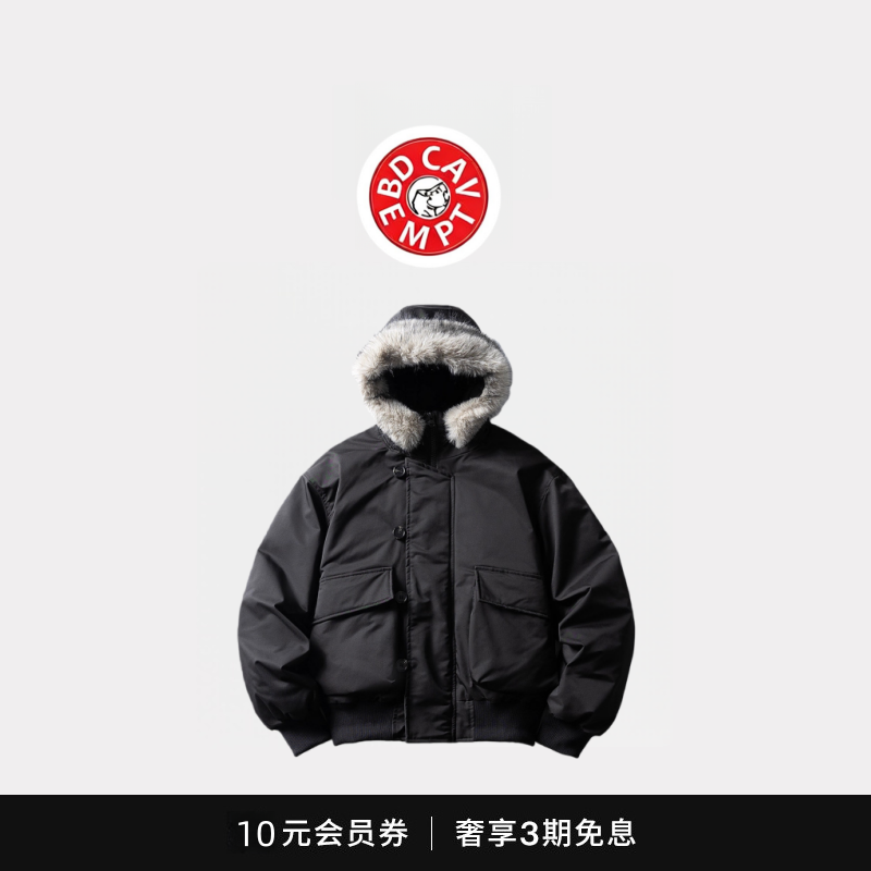 [5折现货]BD CAVEMPT 90白鸭绒可拆卸毛领羽绒服宽松立领外套潮