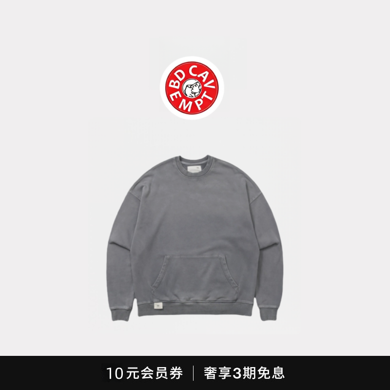 [5折现货]BD CAVEMPT余文乐同款做旧450g重磅圆领卫衣日系复古,男装,大码上装,淘宝优惠券,粉丝福利购,淘宝优惠卷