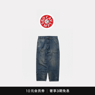 CAVEMPT日系余文乐九分牛仔裤 水洗刮烂直筒男牛仔裤 5折现货