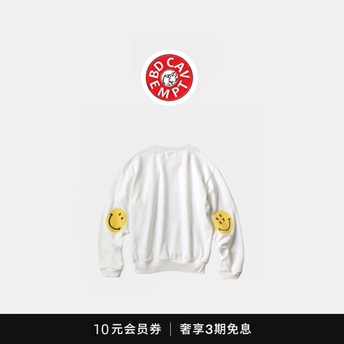 [5折现货]BD CAVEMPT平田和宏日系宽松休闲笑脸印花长袖卫衣ins潮