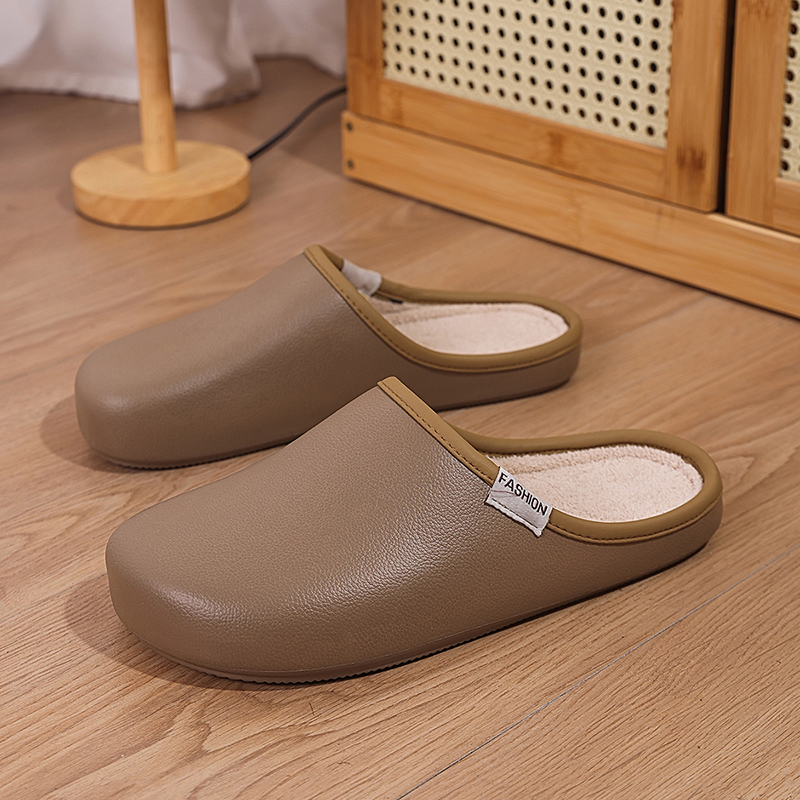 冬季加绒保暖包头拖鞋