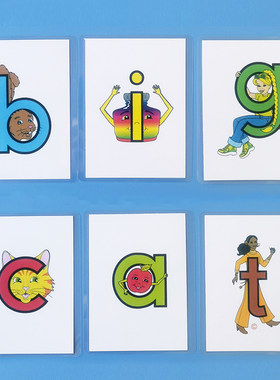 letterland自然拼读英语26字母卡片幼儿童师拼读游戏趣味教学具
