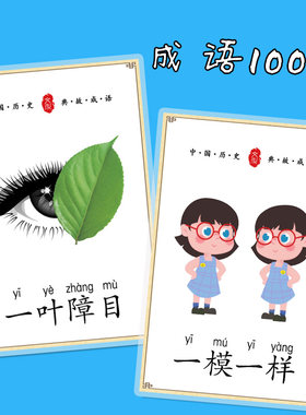成语卡片认识字小学生早教益智