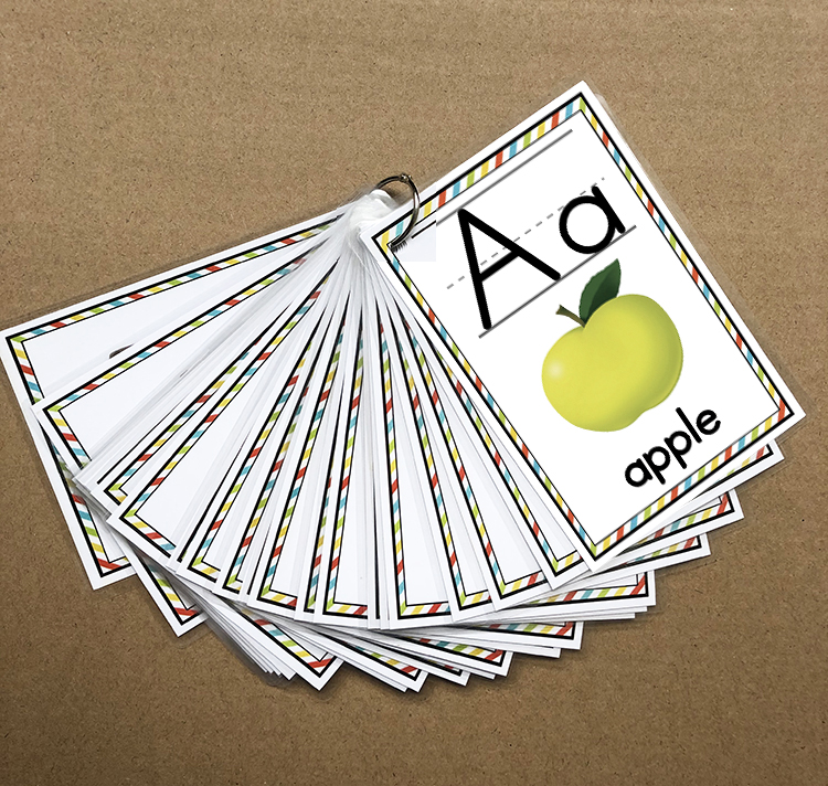 phonics英语自然拼读卡片26个英文字母单词闪卡早教启蒙教具塑封_虎窝淘