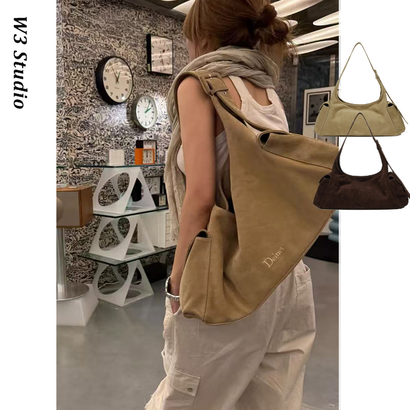 正确deinet麂皮大容量单肩斜挎包