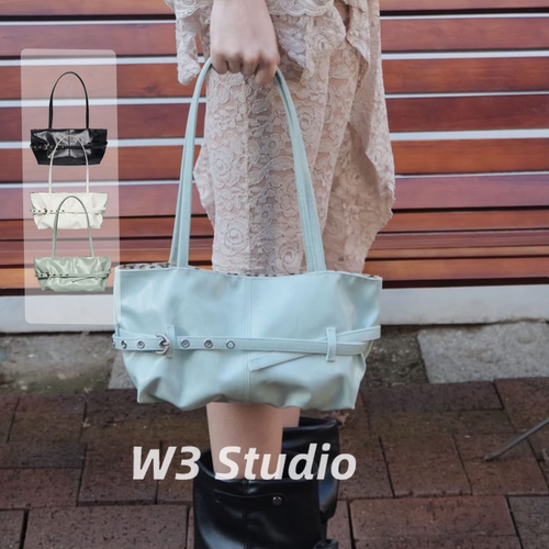 333Studio韩国小众otie薄荷绿单肩腋下包复古大容量y2k豹纹托特包