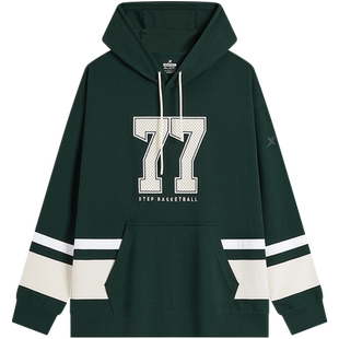 特步男卫衣2026春季新款连帽套头衫时尚宽松运动上衣976329930295