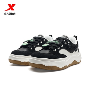 特步可可鞋|板鞋2026春季新款女鞋厚底增高百搭休闲鞋透气运动鞋