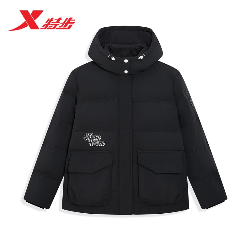 特步羽绒服女士2025年冬季新款运动上衣保暖风衣外套975428190182