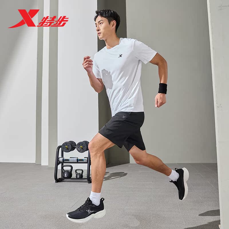 【凑】特步男运动套装2025秋季新款短袖健身训练跑步运动服短T