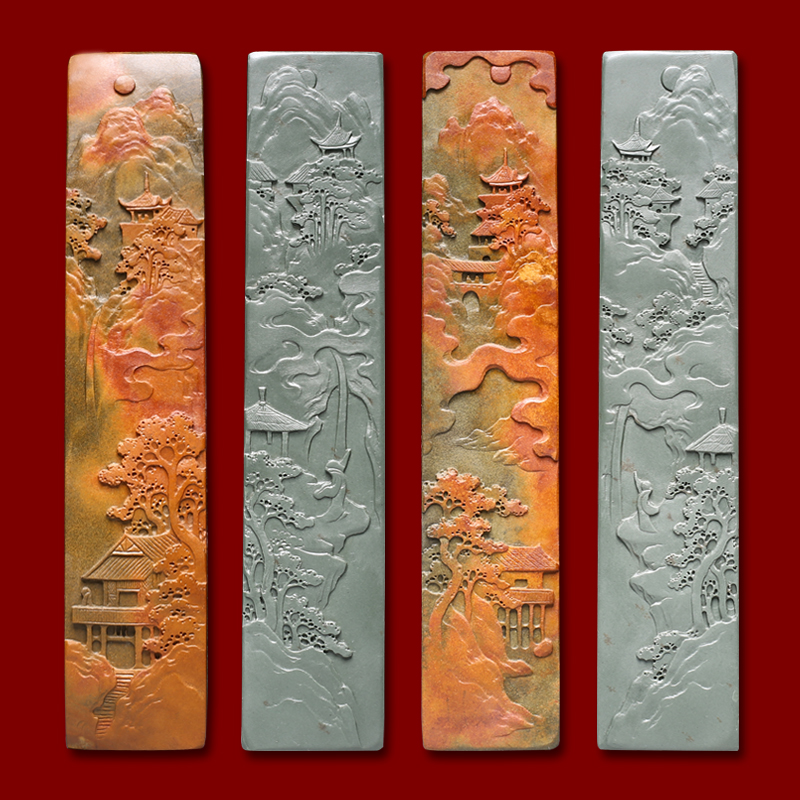 【孤品】维新 匠心非遗 柯崇镇尺作品 歙砚研究所主任 镇尺书法专用 精品天然高档安徽老坑原石镇纸 文房四宝