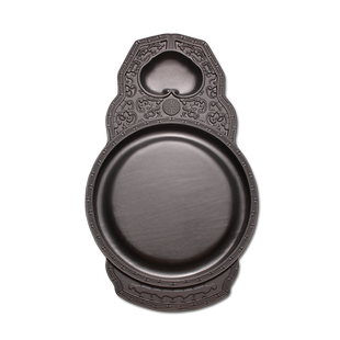 维新 匠心工艺《福寿双全》徽州歙砚双龙铜镜砚天然原石手工雕刻济源古坑文房四宝礼品收藏送礼佳品配礼盒