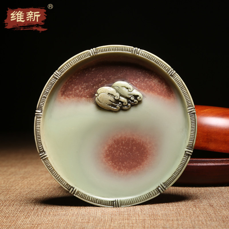 匠心非遗 匠心制砚柯崇大师雕刻孤品歙砚技艺 手工雕刻天然原石紫袍玉带老坑歙砚工艺砚雕精品礼品收藏砚台