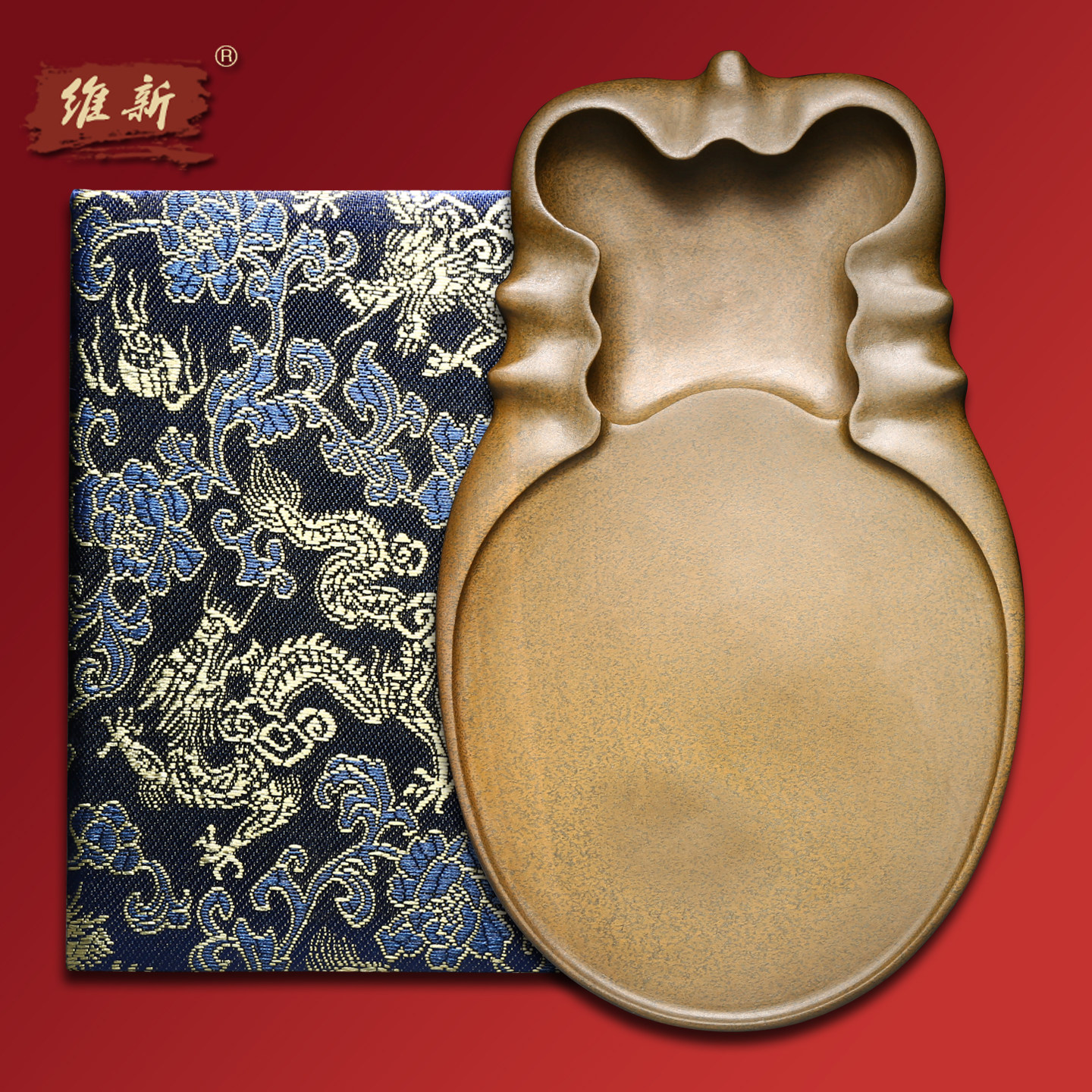 非遗歙砚大师砚台《古蝉砚》老坑黄鱼籽天然原石砚台收藏手工送礼佳品四大名砚之一安徽歙县砚台