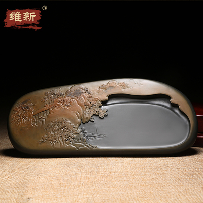 名师作品老坑砚台天然原石歙砚