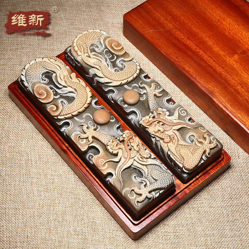 名师作品老坑砚台天然原石歙砚