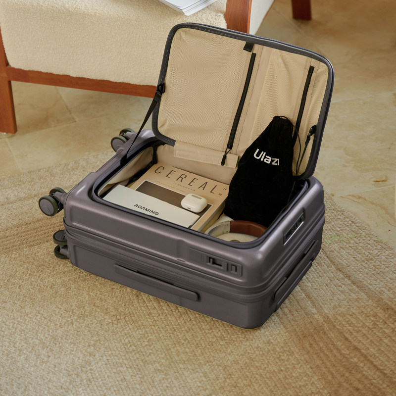 漫游侧开盖行李箱可扩展前开旅行箱拉链20寸24拉杆箱登机皮箱男女