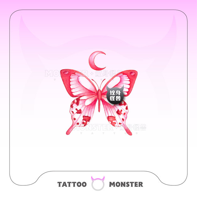纹身怪兽性感后背小蝴蝶私密纹身贴防水女持久仿真锁骨胸前小手臂