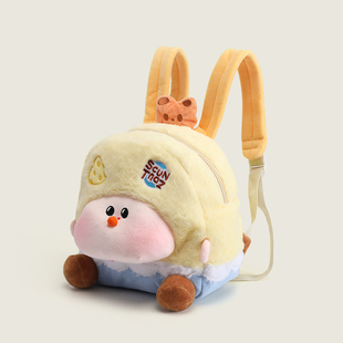 日系书包毛绒卡通苹果树玩偶背包秋冬新款毛毛可爱双肩包生日礼物