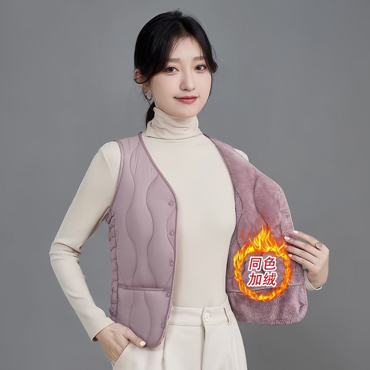 2025新款马甲背心秋冬款加绒保暖中老年女装短款坎肩妈妈冬装上衣