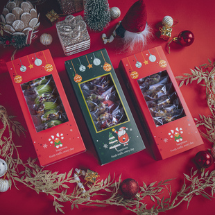 零食礼盒 圣诞节抹茶可可红丝绒糖霜饼干 午喵 圣诞花环曲奇饼干