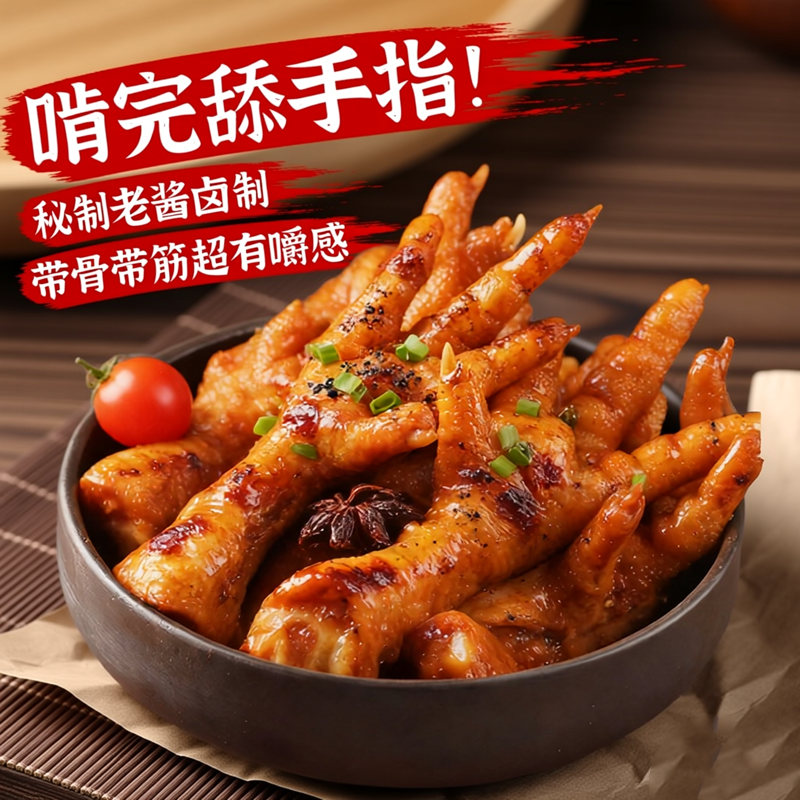 啃馋你烤凤爪休闲零食小吃网红即食解馋宿舍零食独立包装