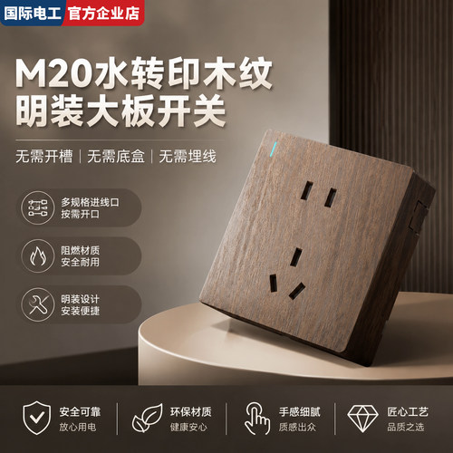 TEP国际电工明装木纹开关插座