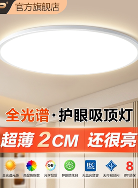 全光谱卧室超薄led超高亮吸顶灯户外屋檐阳台厨房走廊卫生间灯具