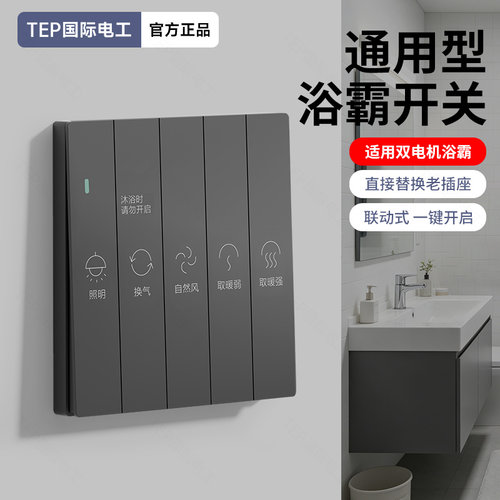 国际电工86型琴键浴霸开关大面板