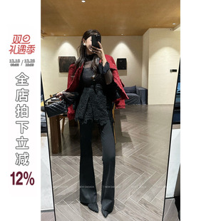 NEW 休闲裤 DADADA 显瘦百搭修身 CDM3748 暗纹镂空屁连裤 利达