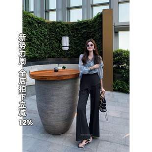 屁帘蕾丝裤 DADADA 休闲裤 女宽松版 利达 型纯色屁帘直筒裤 NEW