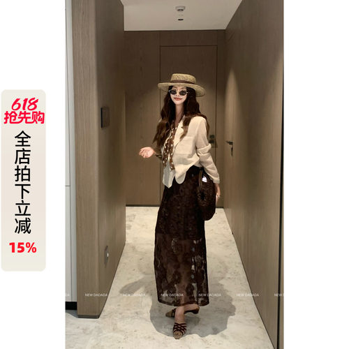 镂空西装女轻奢针织外套