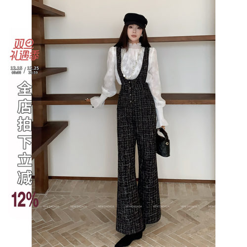 巨好看的休闲背带裤女2025新款冬