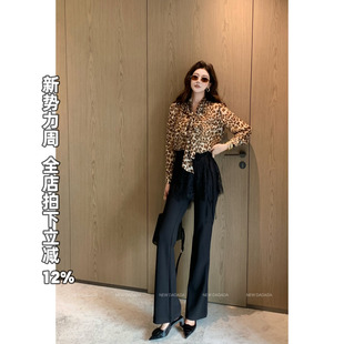 NEW 女可拆卸蕾丝屁帘长裤 DADADA 黑色休闲裤 蕾丝绑带裤 利达