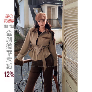 NEW 外套女绑带长袖 DADADA 小香风西装 宽松上衣 慢夏留白 利达