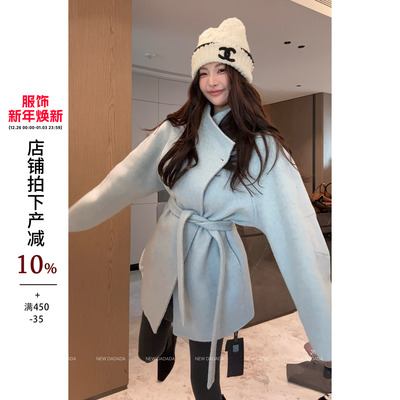 利达 NEW DADADA【波光粼粼】时尚休闲修身气质外套大衣DHM2531