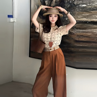 显瘦短款 利达 休闲修身 NEW 上衣 DADADA蕾丝翻领T恤女气质时尚