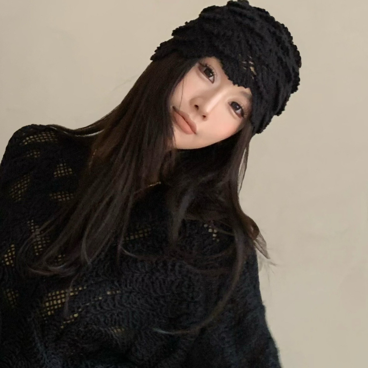 利达NEWDADADA【利达同款】针织帽镂空高级感时尚百搭帽子SE193