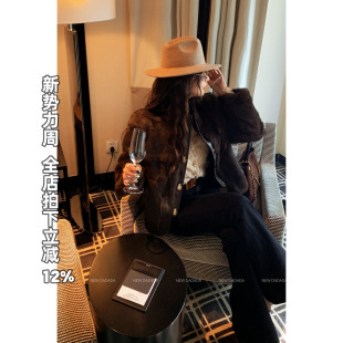 NEW 新款 DADADA 超好看高级感短外套女2026春装 咖色毛毛 利达